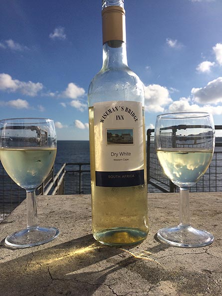 Enjoying a drink at Wisemans Bridge Beach