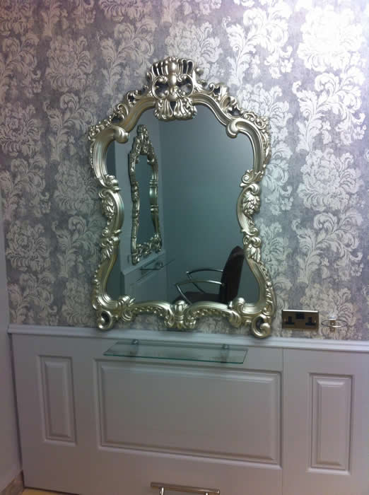 anita james hair with georgian paneling