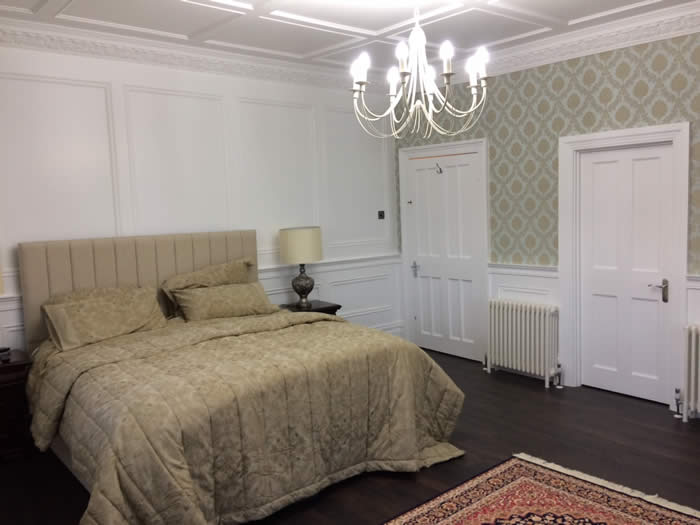 bedroom beaded full height panelling