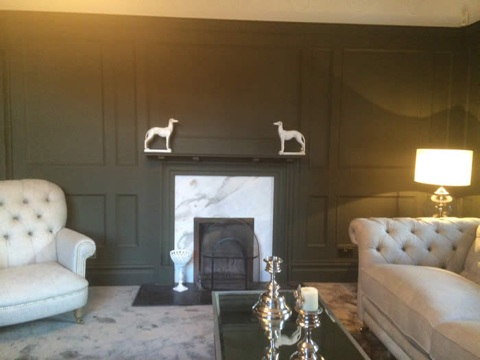 fireplace wall beaded panelling