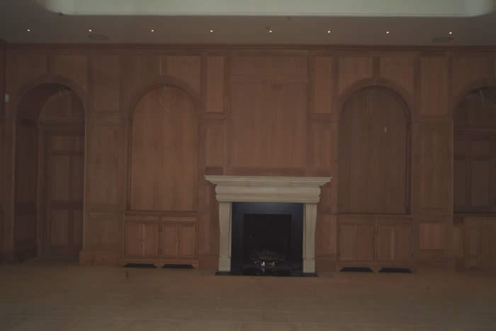 oak panelling feature wall