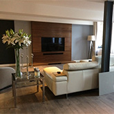 oak wall panelled  tv surround by wall panelling experts  made in Britain