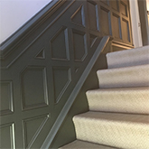 close up of beaded stair wall panels made in Britain